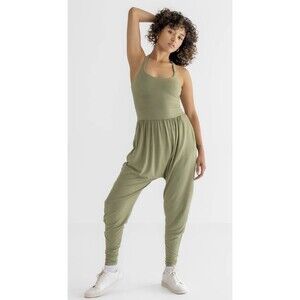 IMBODHI Bodhi Jumper Harem Romper XS Olive Green Sustainable Micromodal Yoga